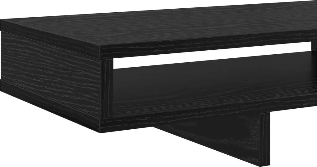 Support d'écran noir 100 x 27 x 15 cm en aggloméré robuste pour bureau - 6