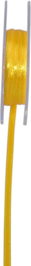 Satinband - Double Face - Schmal - Sonnengelb - ca. 3 mm Breite - 10 m Länge - VE = 8 Rollen (SB) - 34003-3-10-12