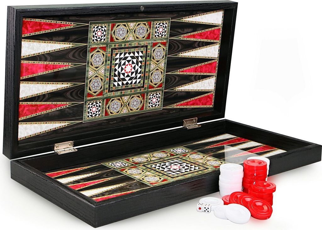 Perlmutt Look Backgammon Tavla Dama XXL Gra planszowa Gra Zdjęcie produktu 