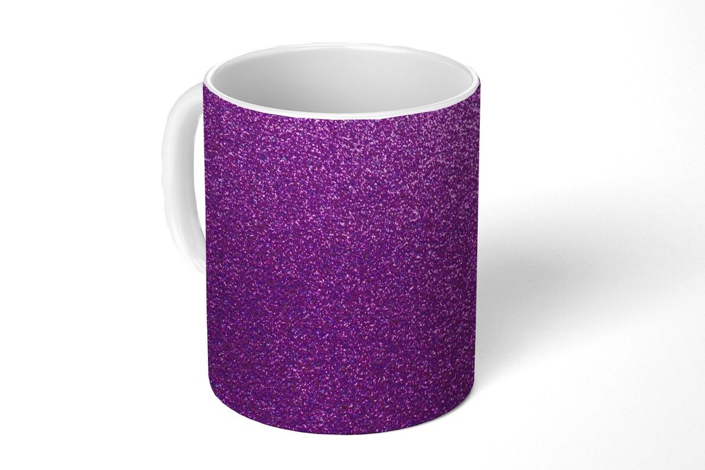 KitchenYeah Tasse Kaffeetasse Kaffeebecher 350 ml Glitzer - Rosa - Design - Abstrakt Teetasse - Fototasse - Becher - Keramikbecher - Teebecher - ...