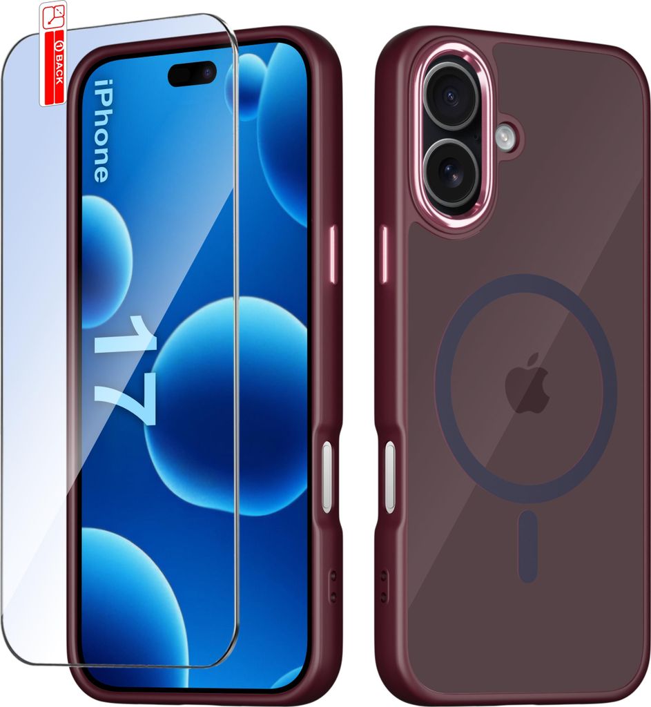 iPhone 17 CASE Hülle für MagSafe MATT Magnetisch PREMIUM + Glas 9H