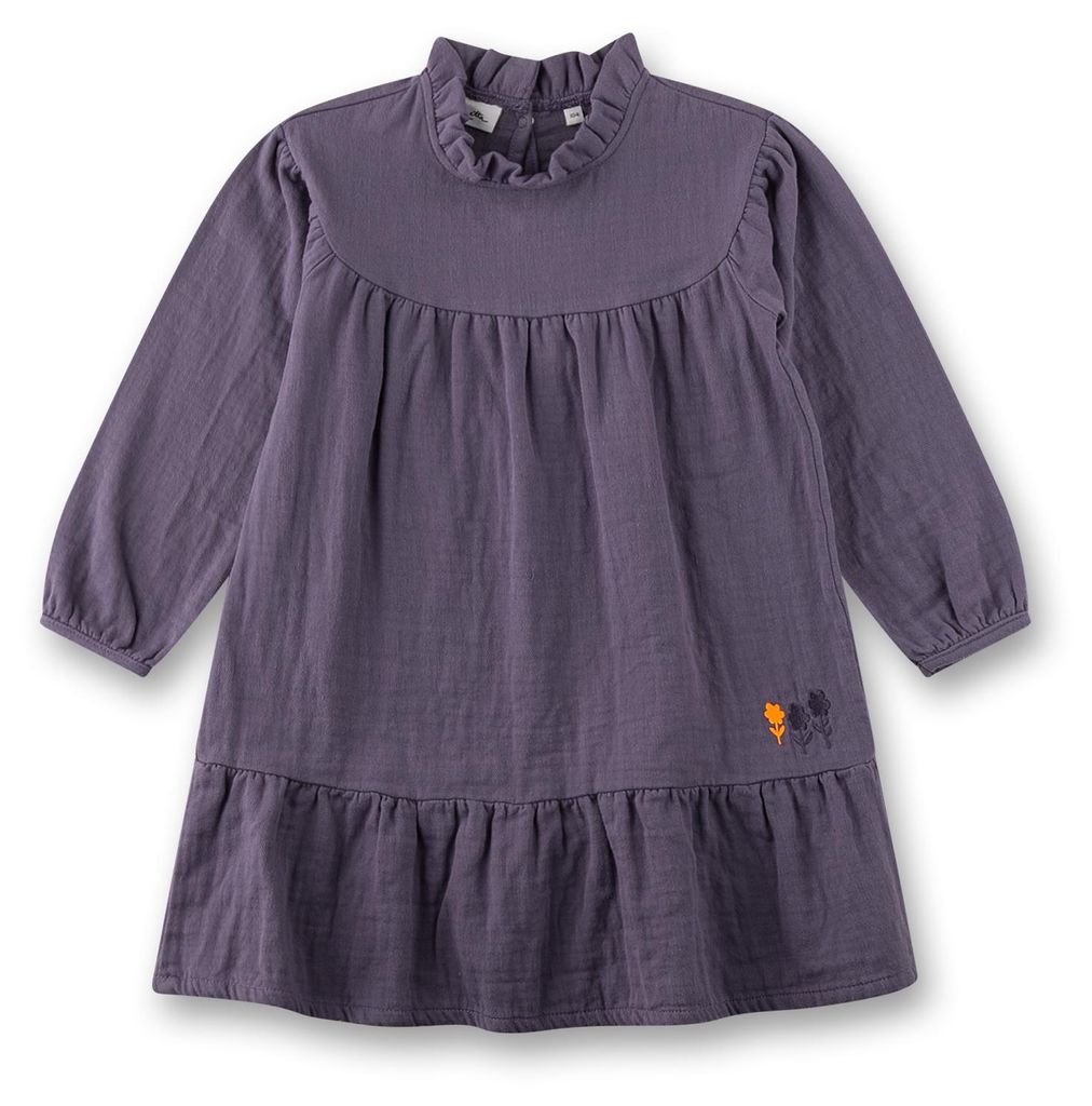 Sanetta Pure Mädchen-Kleid langarm lila aus Musselin 62