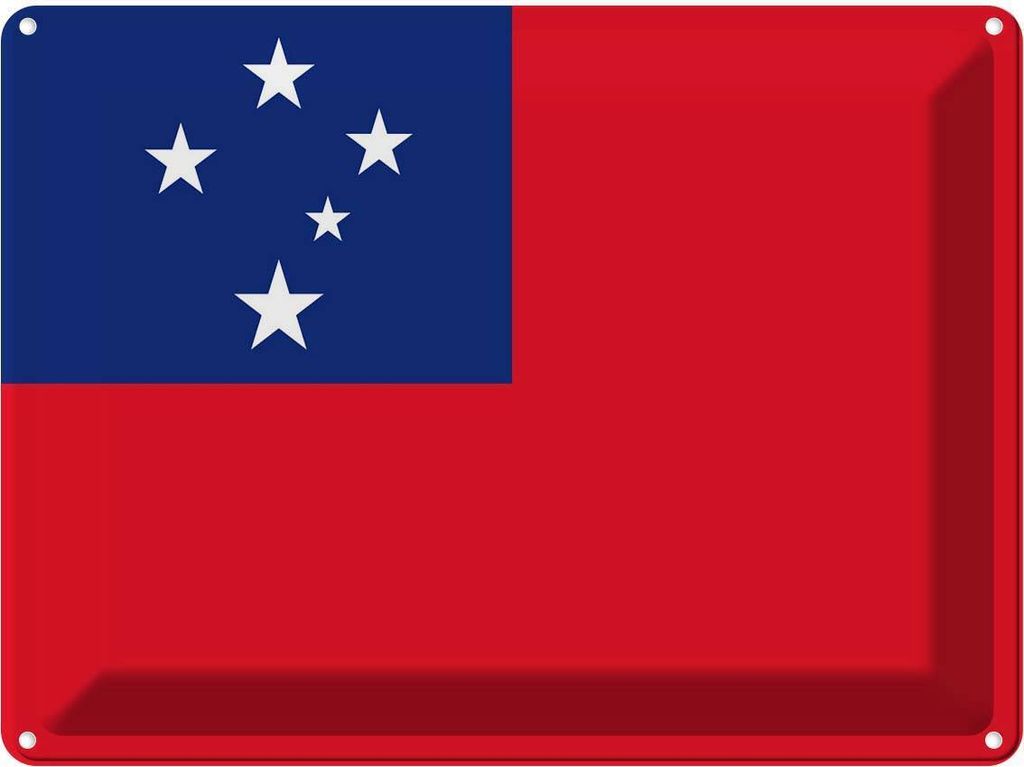vianmo Blechschild 30x40 cm Samoas Samoa Flagge Fahne Wappen