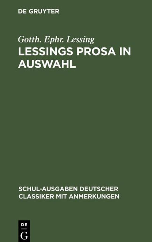 Lessings Prosa in Auswahl