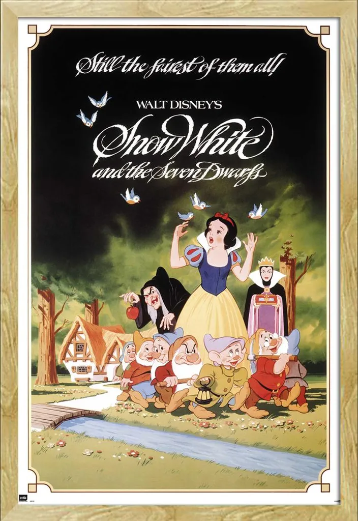 Décorer une Chambre Enfant : Poster Blanche-Neige Cadre Hêtre Sécurisé