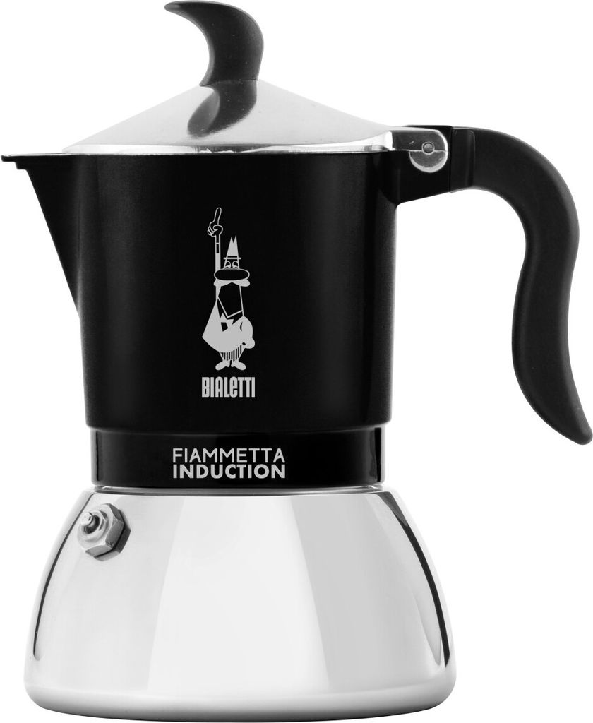 Bialetti Fiammetta Induction Mokka-Kanne 0,18 l Schwarz, Edelstahl