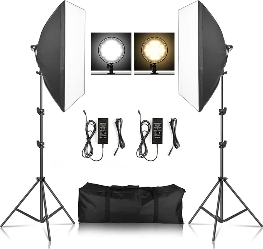 Kit softbox pour portrait et vidéo YouTube avec éclairage doux réglable