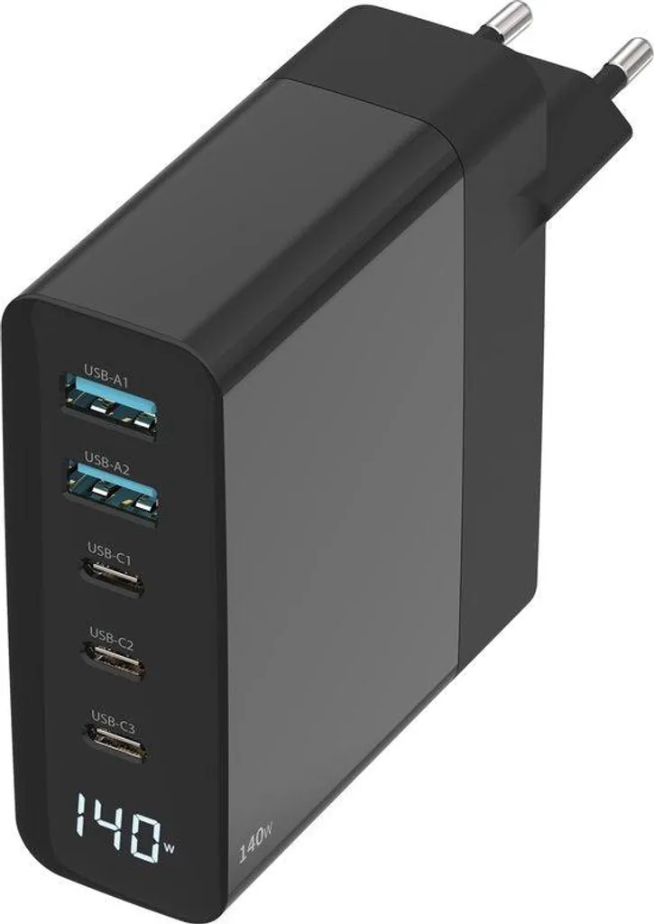 Chargeur Rapide 140W GaN avec Affichage LED Dynamique et Triple Port USB