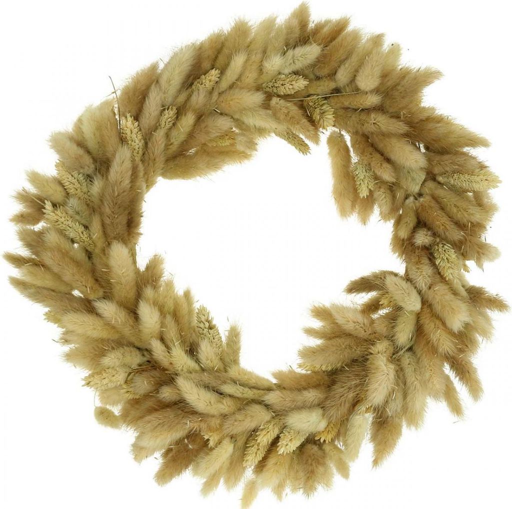 Trockenblumenkranz Samtgras Deko für Tür Fenster Wand Boho Stil