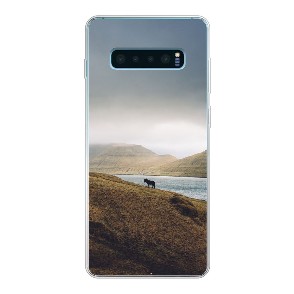 MuchoWow Handyhülle Schutzhülle Hülle für Samsung Galaxy S10 Lite Pferd - Berg - Landschaft Silikon Softcase Handy Hülle - Schutz