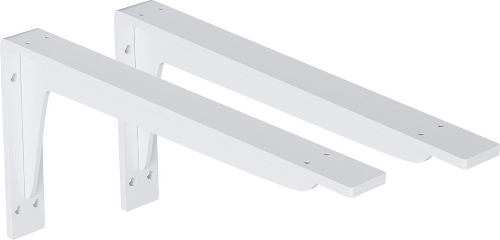 2x Schwerlast Regalhalter Regalhalterung Regalträger Regal Winkel Wand bis 200kg Weiß 290x145mm
