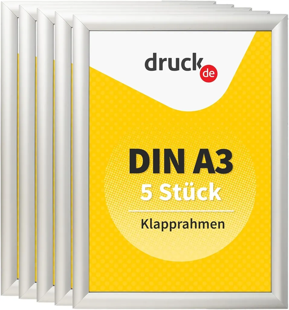 Set 5 Cornici Alluminio A3 - Sistema a Scatto per Pubblicità