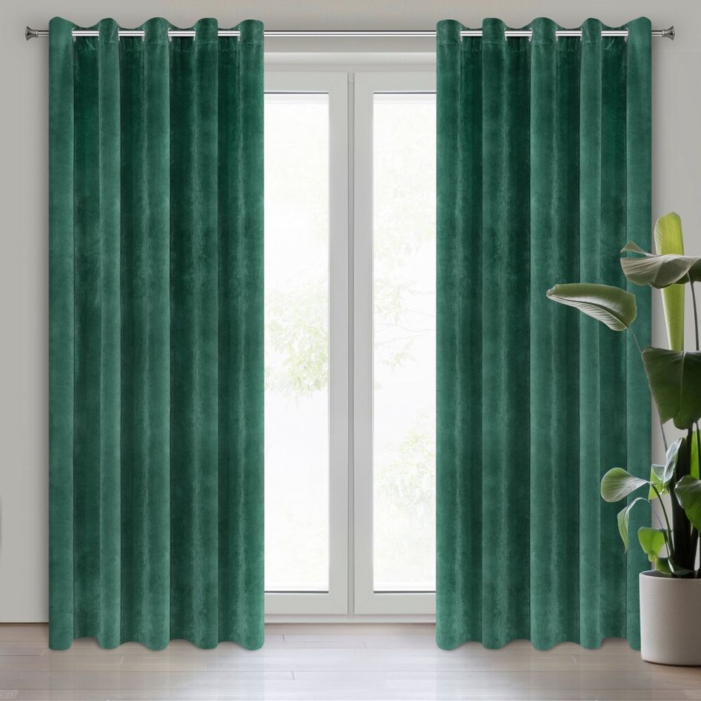 Vorhang VILLA dunkelgrün 140x250 cm  Ösen 10 Produktbild 14