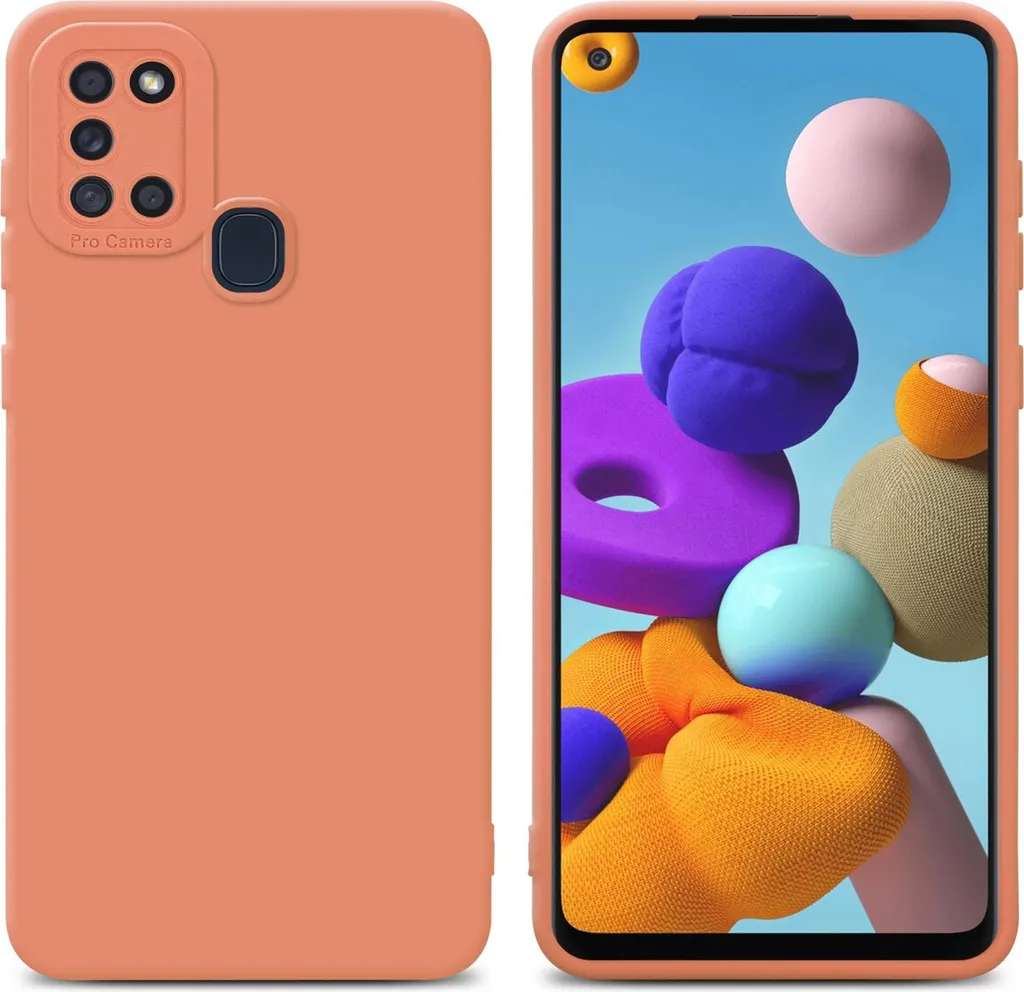 Cadorabo Cover TPU Samsung Galaxy A21s Arancione | Anti-Urti e Slim