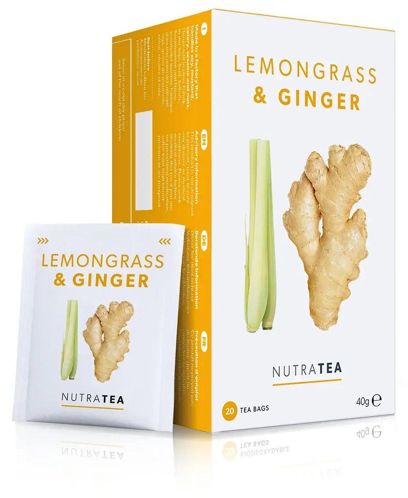 Nutra Tea Zitronengras-Ingwer-Kräutertee | 20 biologisch abbaubare Teebeutel | 40 g