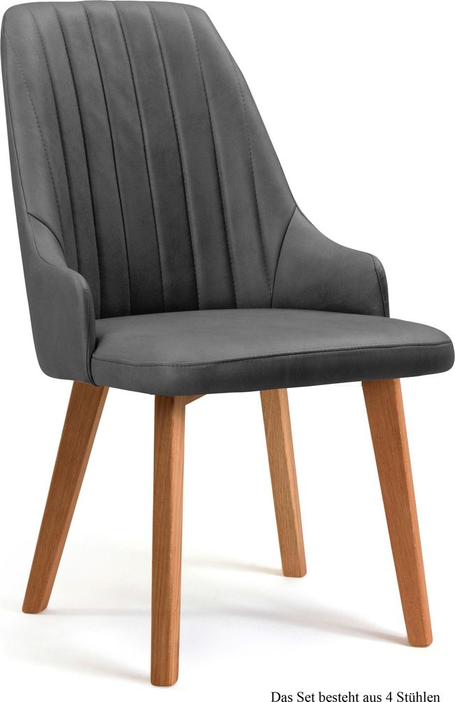 Esszimmerstuhl (4er-Set) Daryl 52x91x60 Eiche geölt/Grau