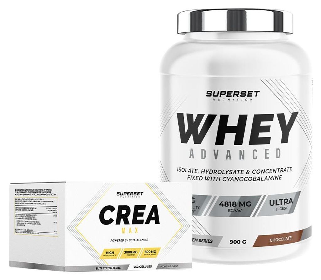 Fortgeschrittenes Trockenes Muskelaufbauprogramm - 100% Whey Protein Advanced 900g Schokolade - Créa Max