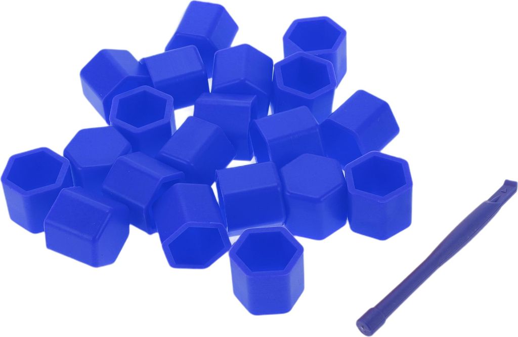 Radmutterbolzen 19mm Radmutternschraube Felgen Reifenmutter Schrauben Staubschutzkappe Abdeckung Mutter Schutz Silikon Blau Außen mit Entfernungsw...