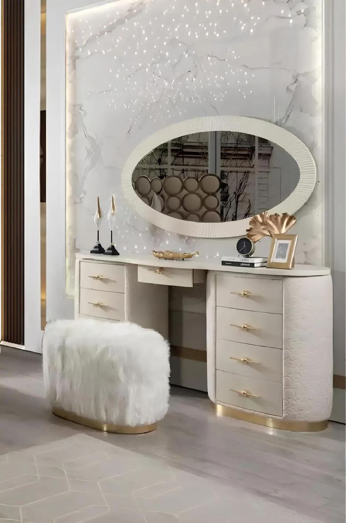 Schminktisch Set Konsole Spiegel Schlafzimmer Möbel Design Produktbild 