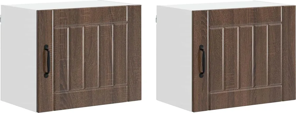 Mobiletto da cucina 2 pezzi aspetto rovere marrone 50x31x40 cm - Offerta
