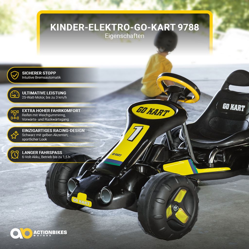 Kinder-Elektro-Go-Kart 9788, Bremsautomatik