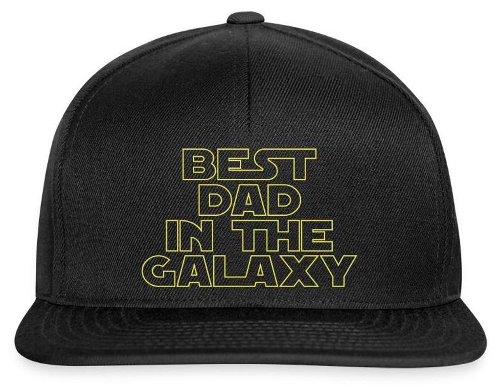 Spreadshirt Best Dad In The Galaxy Snapback Cap, One size, Schwarz/Schwarz
