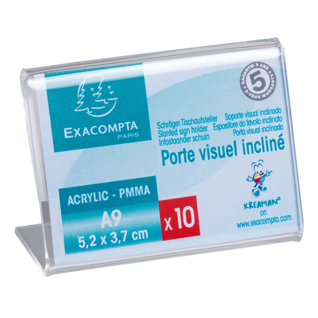 Porte-étiquettes Cristal A9 Exacompta Lot de 200 pièces Transparente