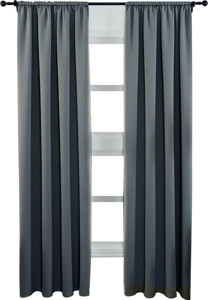 Rideaux Chambre Velours Gris Foncé 135x175 cm Isolant Froid et Lumière