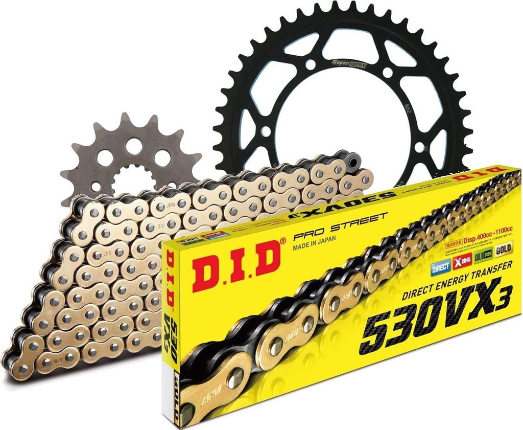 DID Kit Stahl Kompatibel mit Yamaha FZR400 88-90 15-44-104 DID530VX3(G&B) Niet