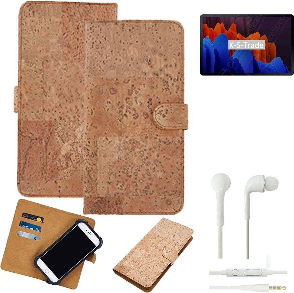 K-S-Trade Hülle kompatibel mit Oppo A53 (2020) + in ear Kopfhörer Kork Handyhülle Cover Schutzhülle TPU Case Bumper in Hellbraun, (1x)