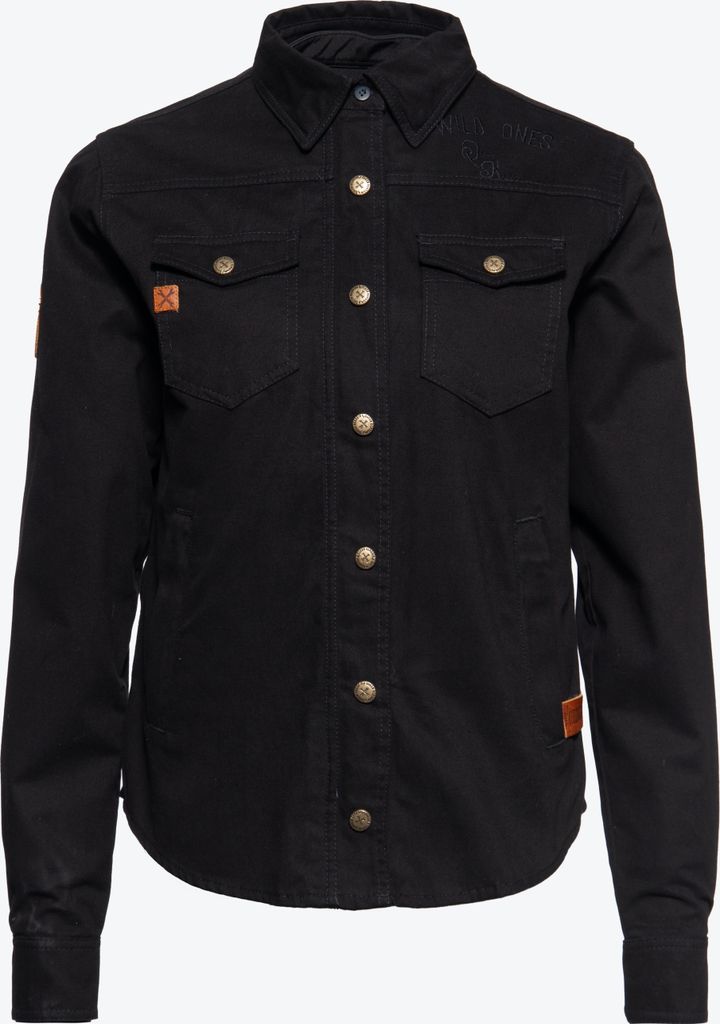 QUEEN KEROSIN Outdoor Funktionshemd Mit Herausnehmbarem Softshell-Innenfutter Q.k. Adventure Gear Wild Ones Ride Free Schwarz L