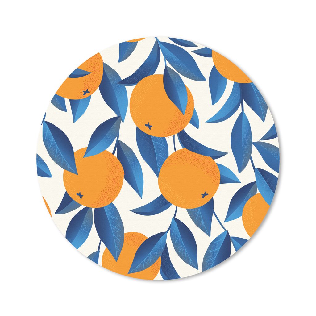 MuchoWow Mauspad Mousepad Orange - Blau - Design 20x20 cm - Mousepads - Maus Mat - Pad - Mausunterlage - Schreibtischmatte