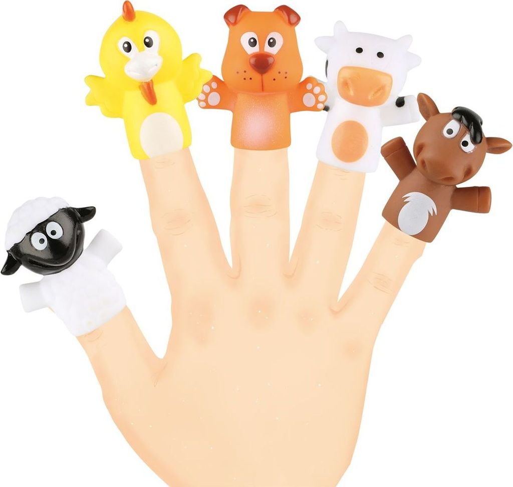Sunflex Fingerpuppen Bauernhoftiere | Fingertier Handpuppen Finger Motorik Tiere Bauernhof Kinder