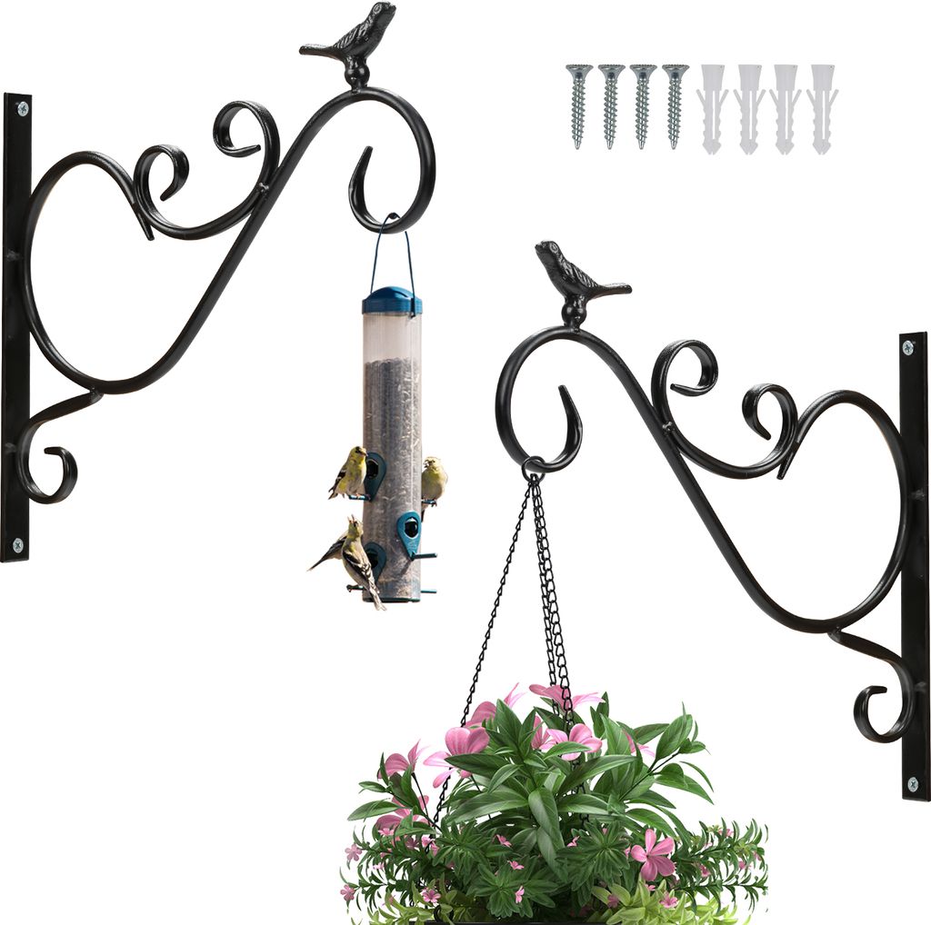 Hengda Blumenhaken 2er Wandhaken Blumenampel 300x260mm Blatt Blumenhalter Wandhalter Windlichthalter Pflanzenhalter Blumenampelhalter