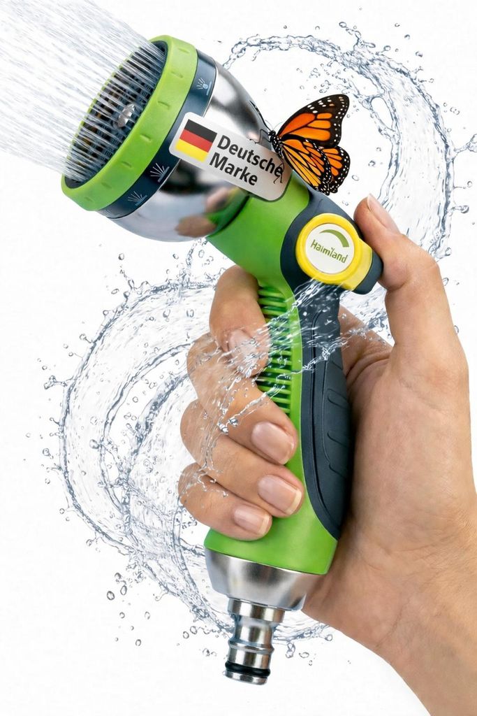 Premium Gartenbrause mit Daumensteuerung – 10 Strahlarten Produktbild 