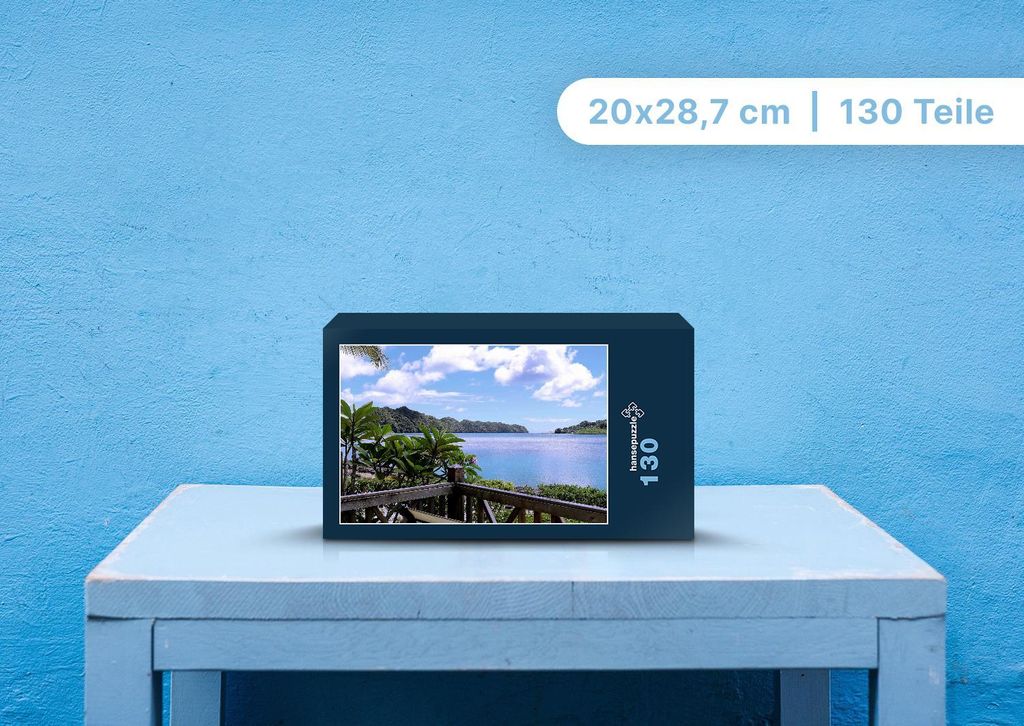 hansepuzzle 99249 - Balkon Puzzle, 130 Teile, Natur, 28,7 x 20,0cm mit hochwertiger Aufbewahrung, Kartonbox und wiederverschließbarem Beutel