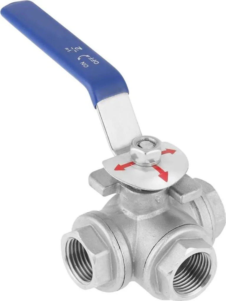 Vanne à bille à 3 voies en acier inoxydable DN25 pour fluides