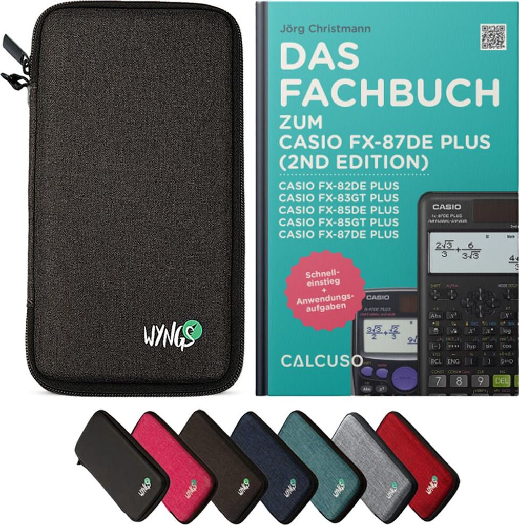 CALCUSO Zubehör Standardpaket Dunkelgrau kompatibel für Taschenrechner Casio FX-87DE Plus 2