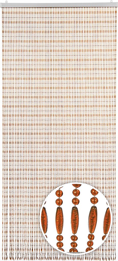 Kobolo Türvorhang AMBER Perlenvorhang 90x200 cm - Dekovorhang Vorhang Sichtschutz Fliegengitter Behang Haus Tür Door curtain Türdekoration Fenster
