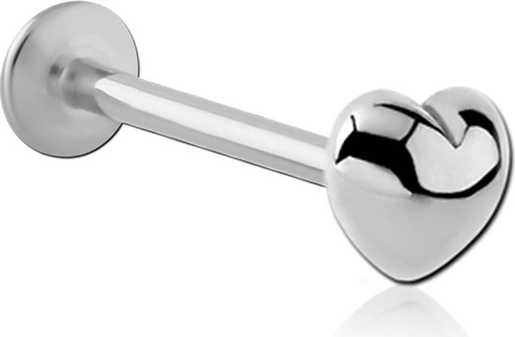 viva-adorno 1,0mm Herz Labret Lippen Tragus Helix Piercing Cartilage Knorpel Stecker Z588