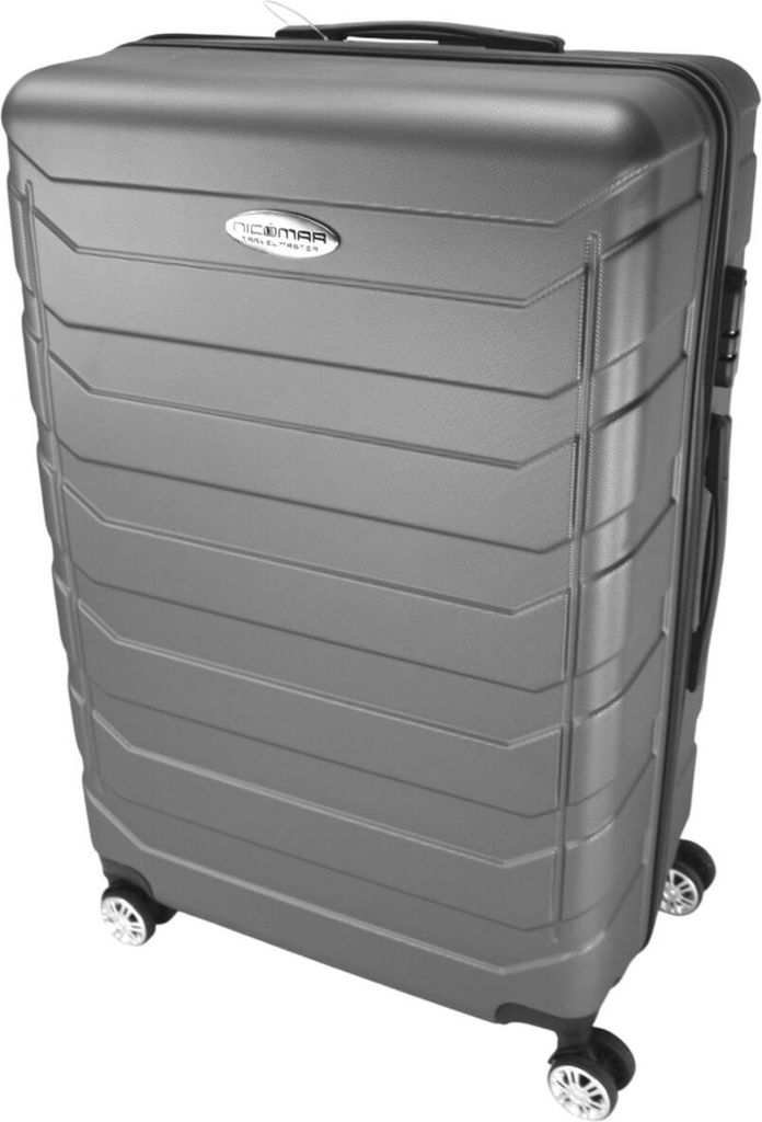 Hartschalenkoffer Kunststoff Reisekoffer Trolley mit Rollen 360° drehbar, Koffer (Typ):Anthrazit - 74 x 49 x 30 cm