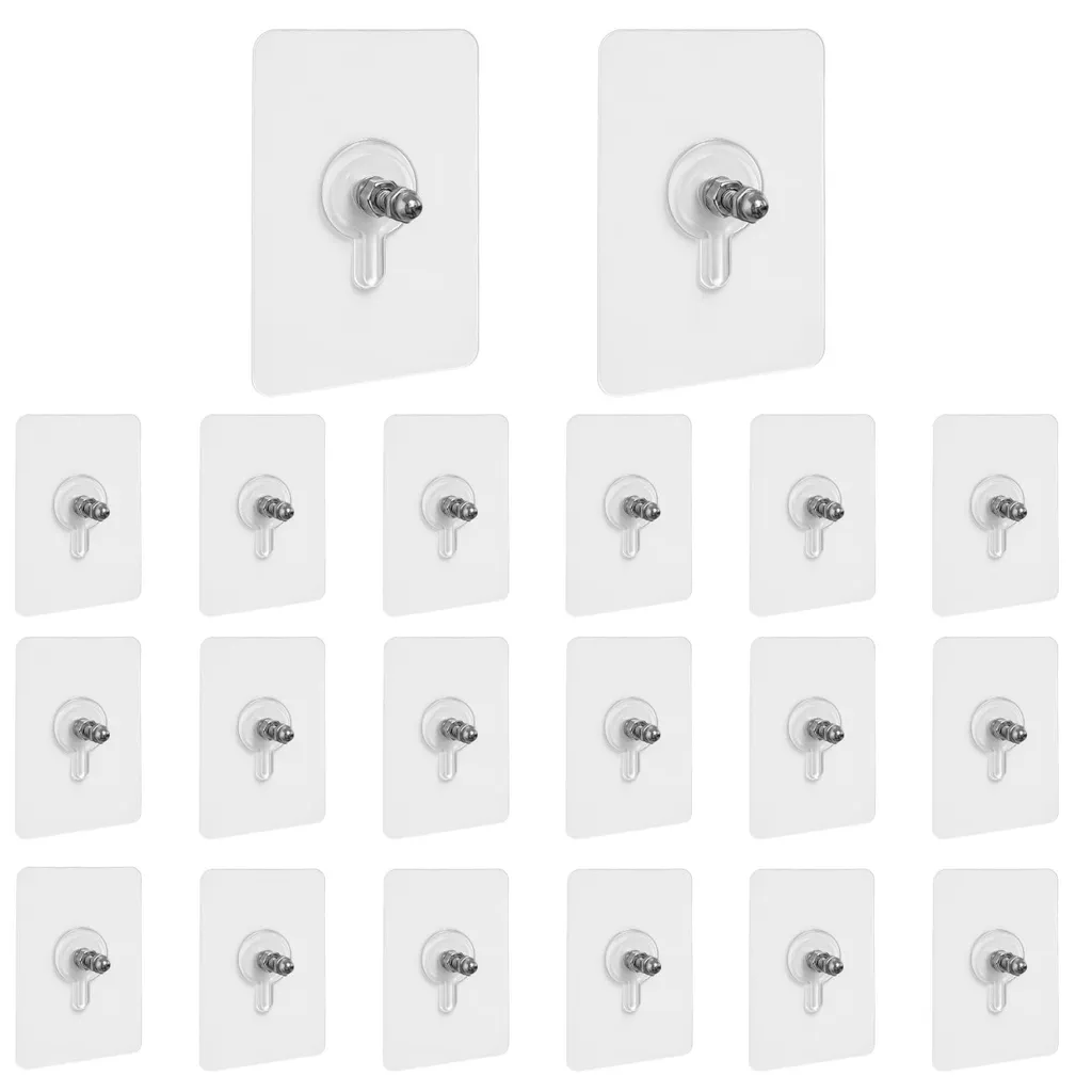 Vis Adhésives Transparentes 5x8 cm Haute Résistance, Lot de 20 Unités