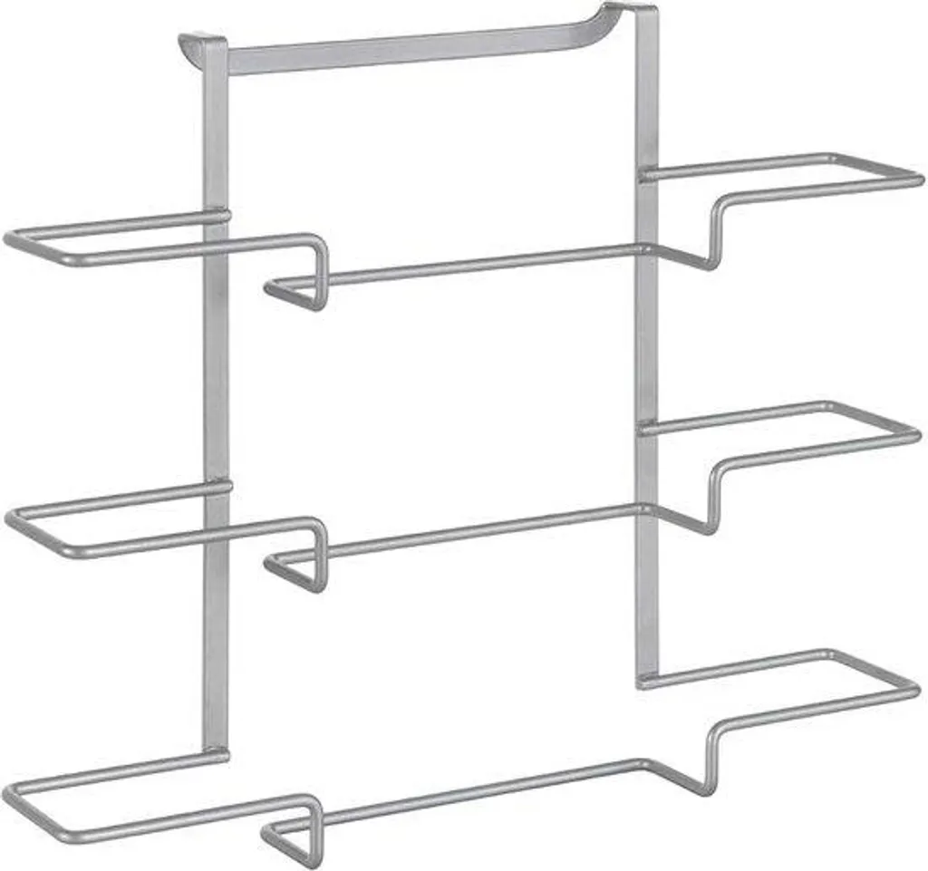 Étagère de rangement en métal argenté 36x9x30 cm - Support multi-usage
