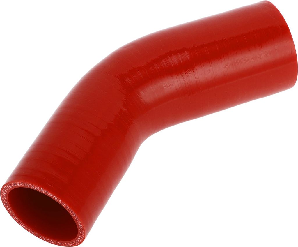 1 Stück 45mm/1,77"-51mm/2,01" ID 102mm/4,02" Länge 45 Grad Roter Autosilikonschlauch Kühlmittelschlauch Universal.