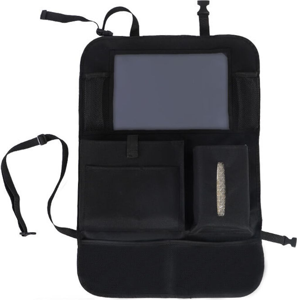 Auto Backseat Organizer mit Touch Screen Tablet Halter Aufbewahrung Taschen Sitzbank Back Protektoren schwarz_65 * 45cm