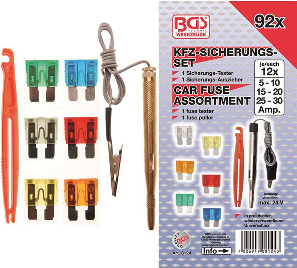 BGS 8124 KFZ-Sicherungssortiment, 92-tlg.