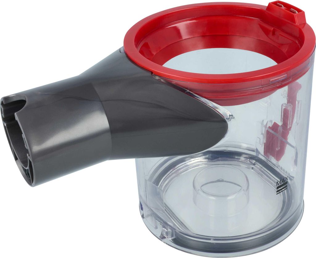 vhbw Staubbehälter kompatibel mit Dyson V7, V8 Staubsauger - Ersatzbehälter, Rot Grau, Transparent