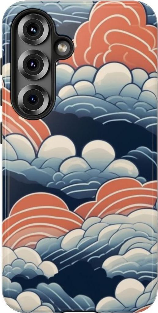 Wolkenspiel in Blau und Orange – Hülle Kompatibel mit Samsung Galaxy S25