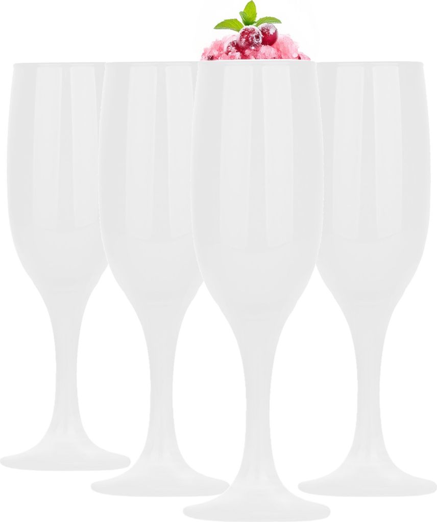 GLASMARK weiße Gläser Sektgläser 4-Set 150 ml Große 4 Stück Champagner-Gläser Prosecco Champagnergläser - Hochwertige Qualität