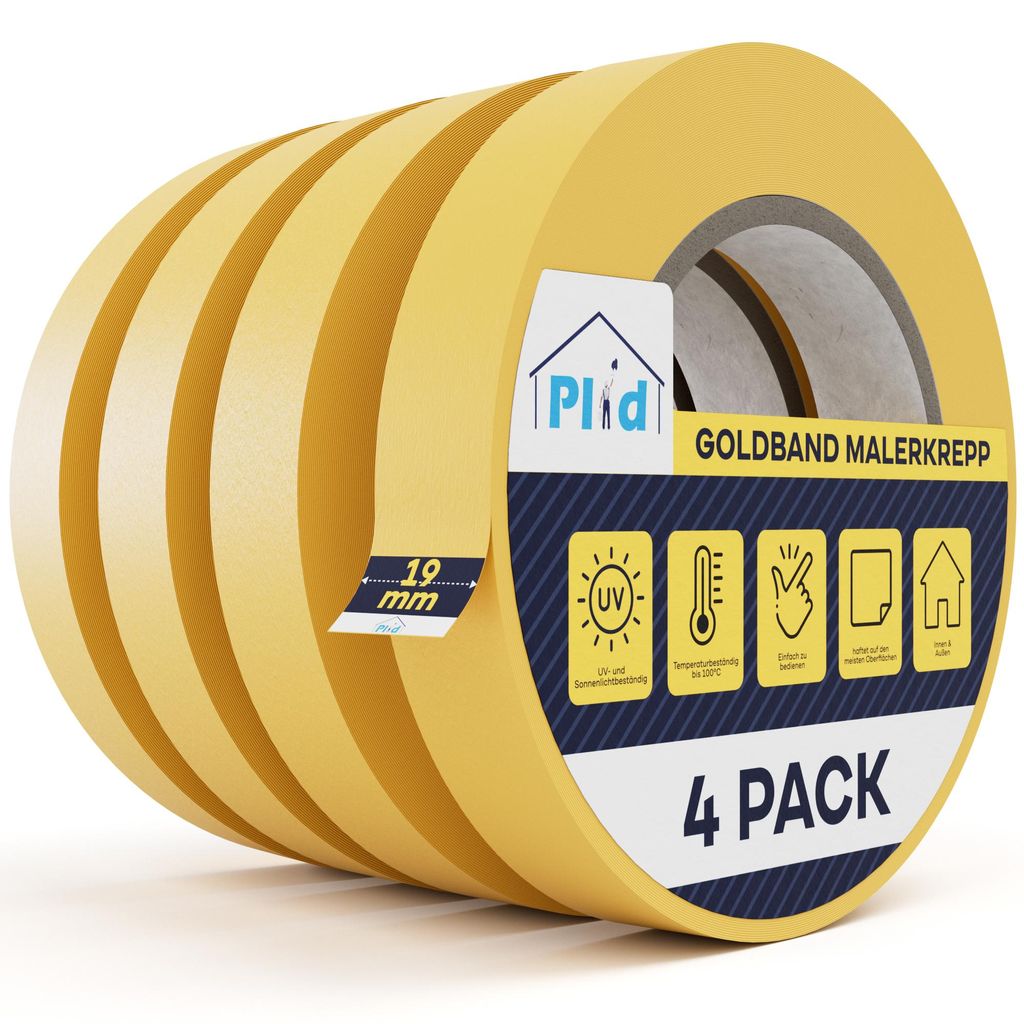 Plid® Goldband Malerkrepp (19mm x 50m, 4 Rollen) - Produktbild 
